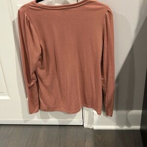 Well Worn Fitted Pink Long Sleeve Blouse